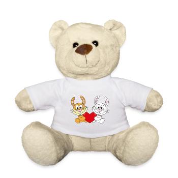 HASEN - KANINCHEN - LIEBE - LOVE - TIERE - Teddy - Weiß - Vorne