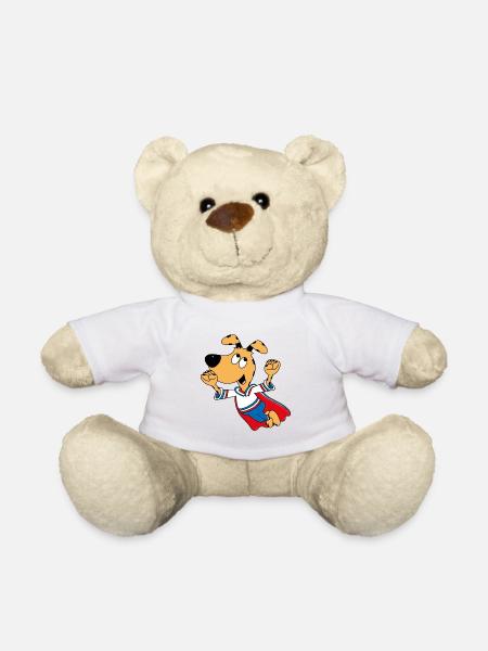 HUND - SUPERHELD - HELD - TIER - KIND - BABY - Teddy - Weiß