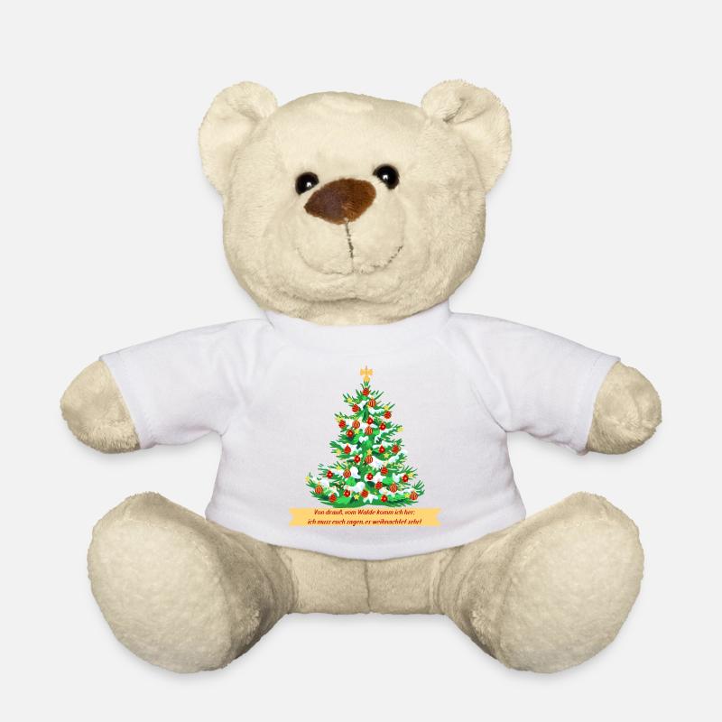 Weihnachtsbaum rot goldener Christbaumschmuck - Teddy - Weiß