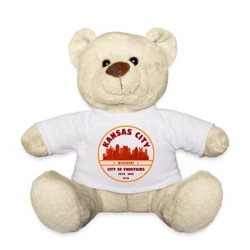 KC City of Fountains Silhouette - Teddy Bear - white - Front