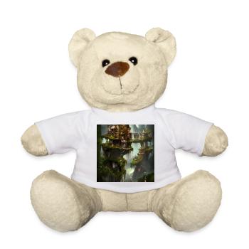 Awesome city on the rock with fairies. - Teddy Bear - white - Front