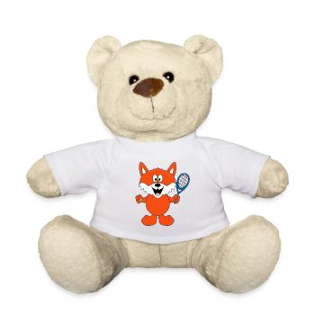 FUCHS - TENNIS - SPORT - TIER - KIND - BABY - Teddy - Weiß - Vorne