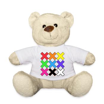 Bunte X Muster auf Schwarz Farben X - Teddy - Weiß - Vorne