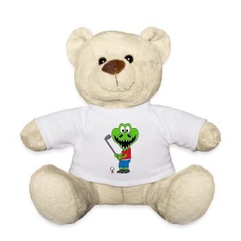 KROKODIL - GOLF - GOLFER - SPORT - TIER - Teddy - Weiß - Vorne