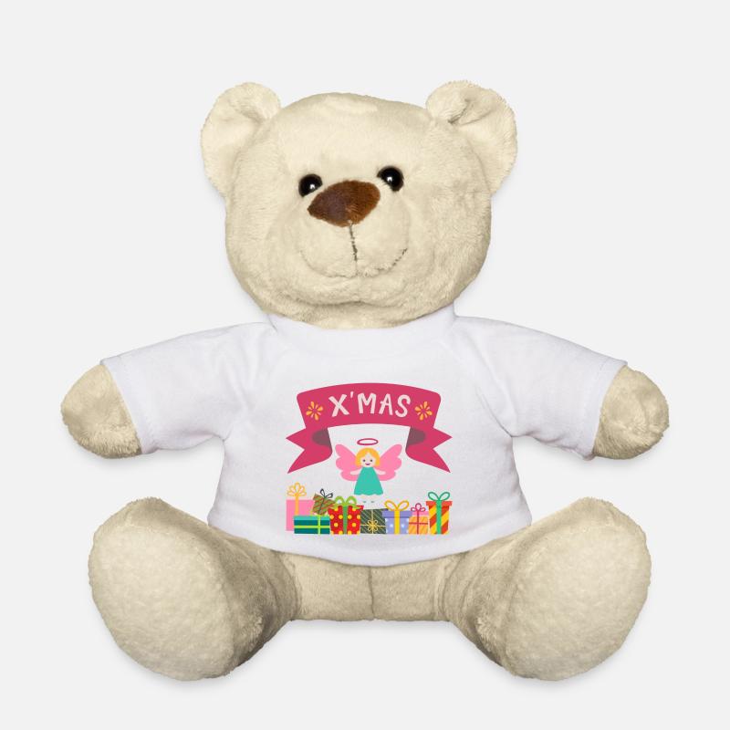 XMAS Engel mit Geschenken - Teddy - Weiß
