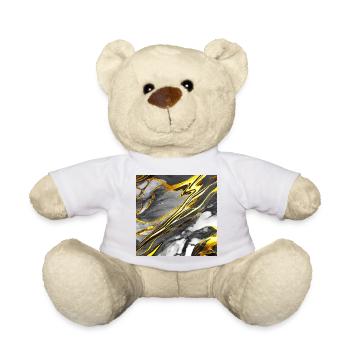 Marmor Schwarz Gold Textur - Teddy - Weiß - Vorne