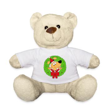 HUND - ADVENTSKRANZ - ADVENT - WEIHNACHTEN - TIER - Teddy - Weiß - Vorne
