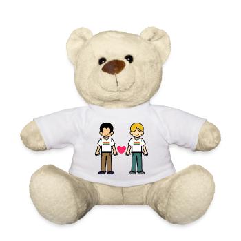 Gleichgeschlechtliche Partnerschaft Lgbt Herz - Teddy - Weiß - Vorne
