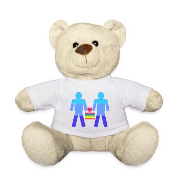 Herz Lgbt Gleichgeschlechtliche Ehe Regenbogen - Teddy - Weiß - Vorne