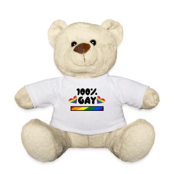Gay Pride Heart Rainbow Lgbt Statement Homo - Teddy Bear - white - Front