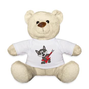 WOLF - GITARRE - MUSIK - LIEBE - LOVE - TIERISCH - Teddy - Weiß - Vorne