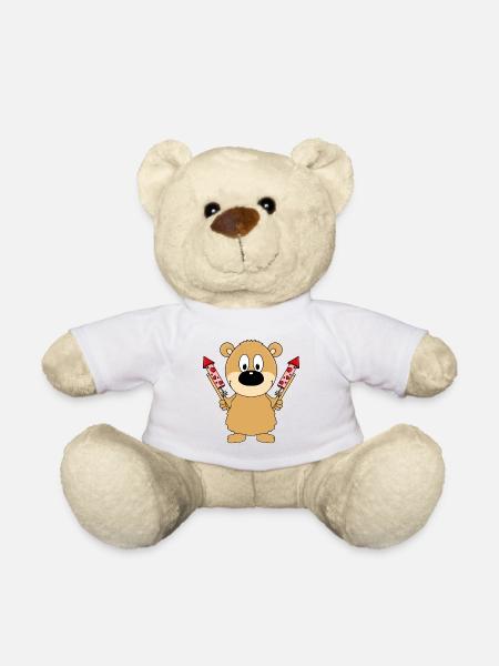 TEDDY - FEUERWERK - SILVESTER - NEUJAHR - LIEBE - Teddy - Weiß