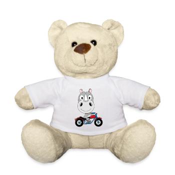 MOTORRAD - BIKER - NASHORN - TIER - TIERISCH - Teddy - Weiß - Vorne