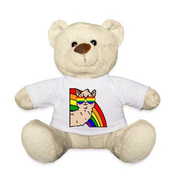 Cool Lama Transgender Lgbt Rainbow Sexuality - Teddy Bear - white - Front