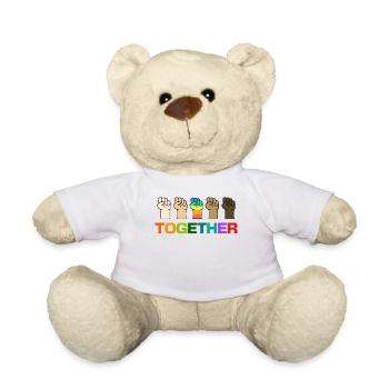 Homosexuell Menschenrechte Lgbt Spruch Regenbogen - Teddy - Weiß - Vorne