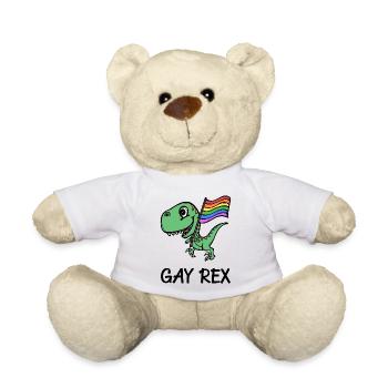 Dinosaurier Regenbogenfahne Lgbt Spruch Bisexuell - Teddy - Weiß - Vorne