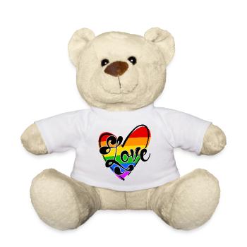 Liebe Lgbt Herz Spruch Sexualität Transgender Gay - Teddy - Weiß - Vorne