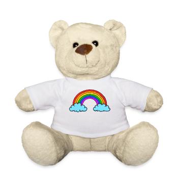 Homo Lgbt Regenbogen Gleichberechtigung Bisexuell - Teddy - Weiß - Vorne