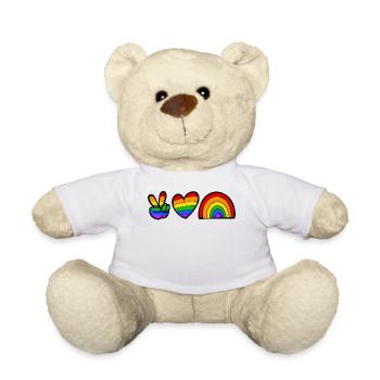 Regenbogen Herz Lgbt Rechte Homosexueller Stolz - Teddy - Weiß - Vorne