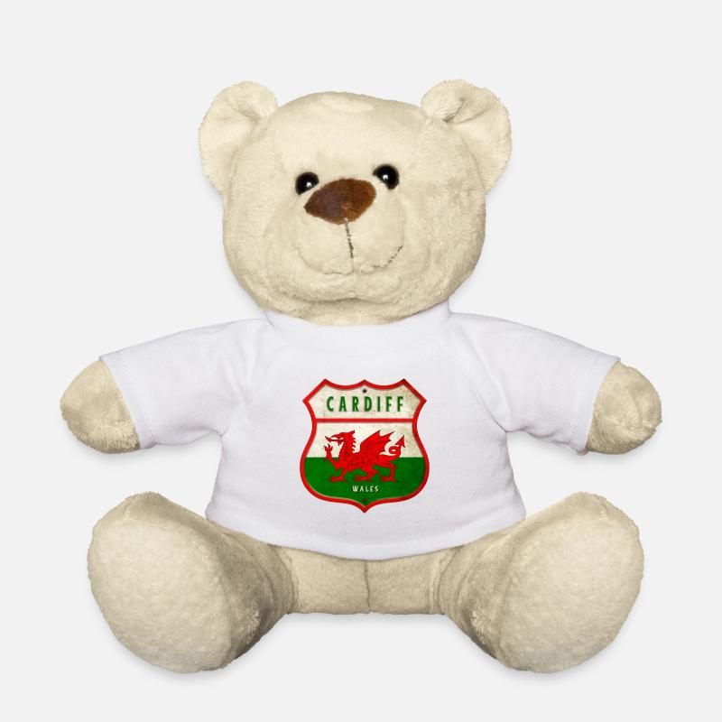Cardiff Wales Wappen Flaggen Design - Teddy - Weiß