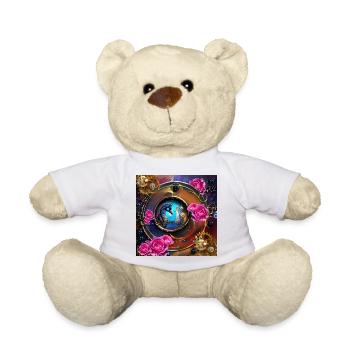 Schönes Steampunk-Design mit Seepferdchen - Teddy - Weiß - Vorne