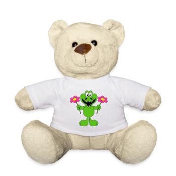 KROKODIL - BLUMEN - TIER - LIEBE - LOVE - TIERISCH - Teddy - Weiß - Vorne