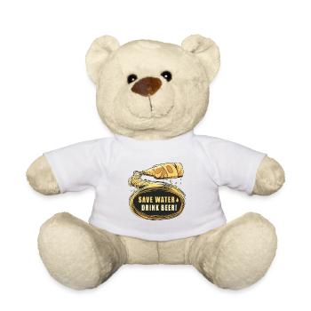 Save Water Drink Beer / Wasser sparen Bier trinken - Teddy - Weiß - Vorne