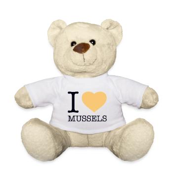 I LOVE MUSSELS - Teddy Bear - white - Front
