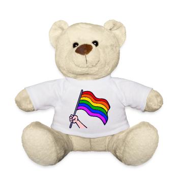 Regenbogenfahne Lgbt Homosexuell Sexualität - Teddy - Weiß - Vorne