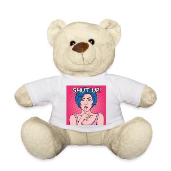 Tais-toi Po Art Dame aux cheveux bleus - Nounours - blanc - Devant