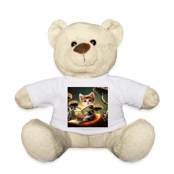 A cute kitten reading adventures - Teddy Bear - white - Front
