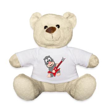 MAULWURF - GITARRE - MUSIK - LIEBE - TIER - Teddy - Weiß - Vorne