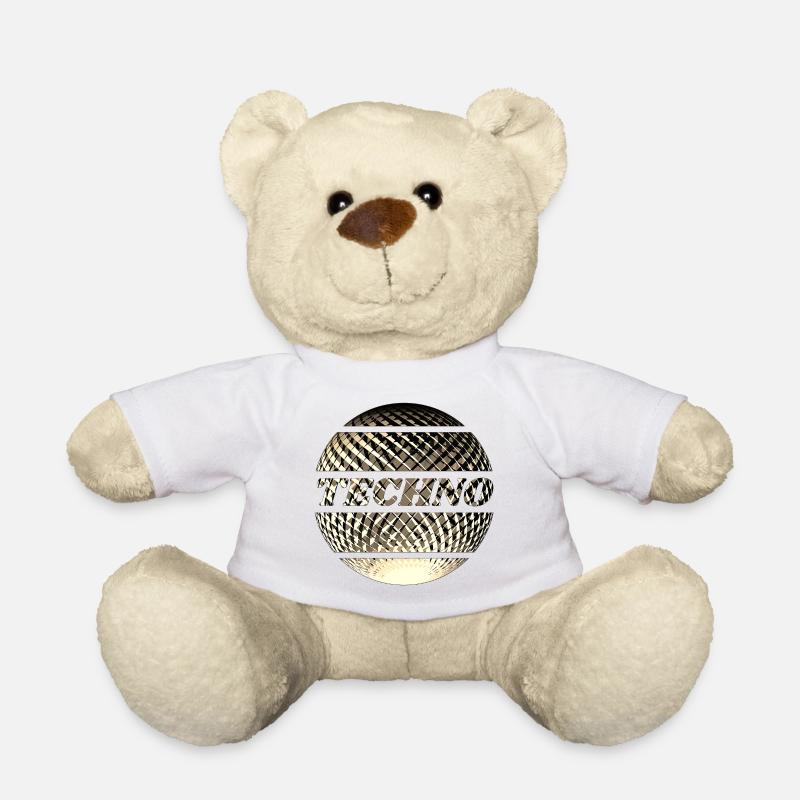 Techno disco ball gold - Teddy Bear - white