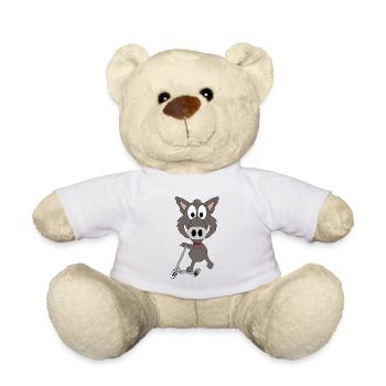 ROLLER - WILDSCHWEIN - TIER - KIND - BABY - FUN - Teddy - Weiß - Vorne