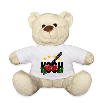 4 Sterne Koch Kochmesser Fleisch Petersilie - Teddy - Weiß - Vorne