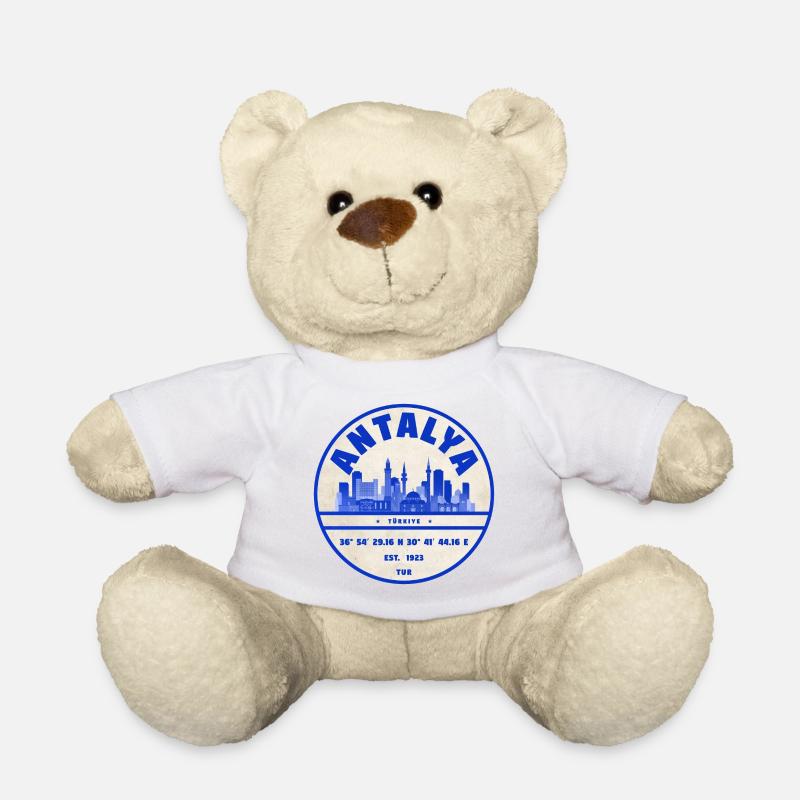 Emblème de la Skyline d’Antalya - Flair de la ville côtière - Nounours - blanc