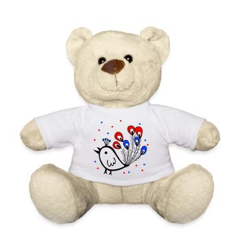 Karneval, Fasching, Spatz - Teddy - Weiß - Vorne