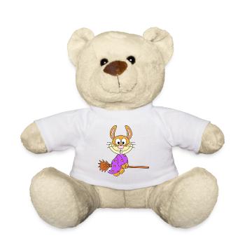 HASE - HEXE - HEXENBESEN - TIER - KIND - BABY - Teddy - Weiß - Vorne