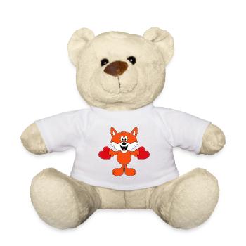 FUCHS - LIEBE - HERZEN - TIER - VERLIEBT - LOVE - Teddy - Weiß - Vorne