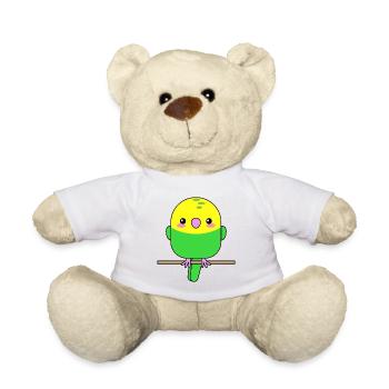 Perroquet Budgerigar - Nounours - blanc - Devant