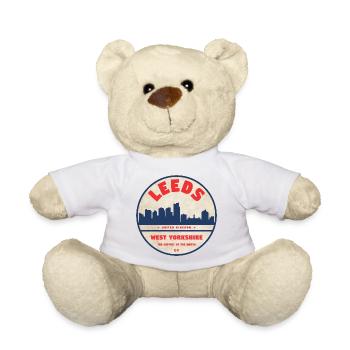 Leeds West Yorkshire Emblem - Teddy Bear - white - Front
