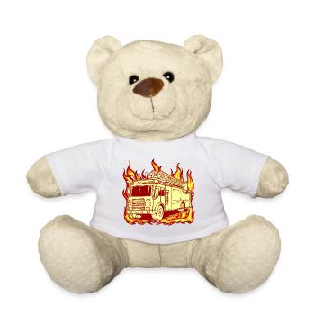 Fire engine fire brigade fire protection - Teddy Bear - white - Front