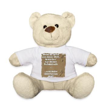 Hinterlasse nur deinen Fußabdruck - Teddy - Weiß - Vorne