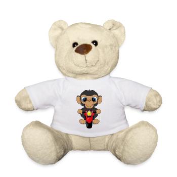 MOTORRAD - AFFE - TIER - TIERISCH - Teddy - Weiß - Vorne