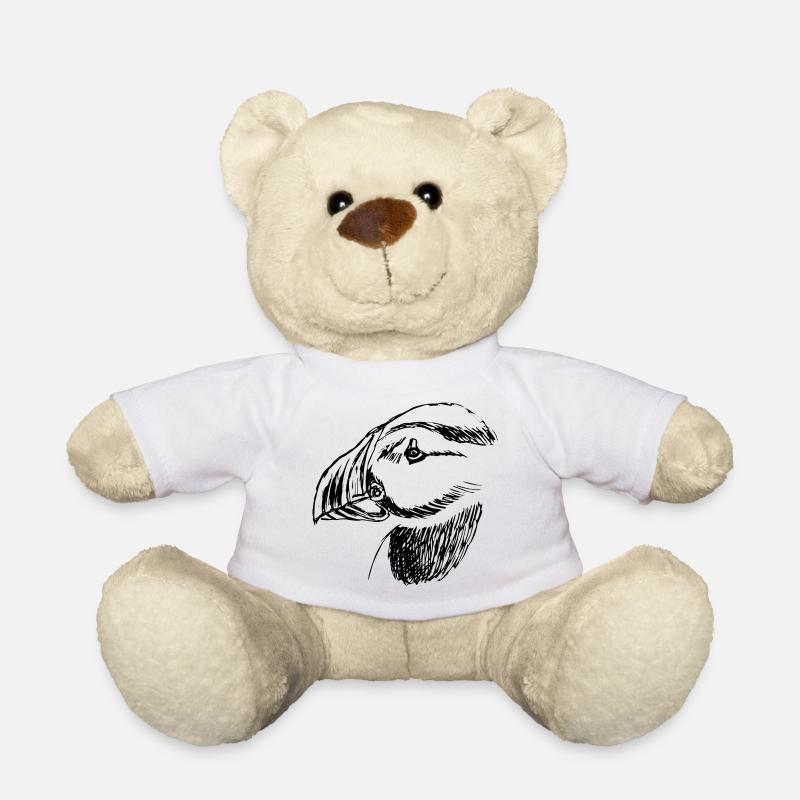 Oiseau macareux dessiné à la main - Nounours - blanc