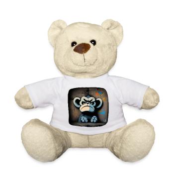 Singe ennuyé | Singe ennuyé | AF ennuyé | comme fck - Nounours - blanc - Devant