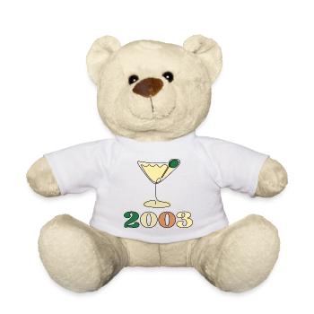 GEBURTSJAHR 2003 - Linienzeichnung - Teddy - Weiß - Vorne