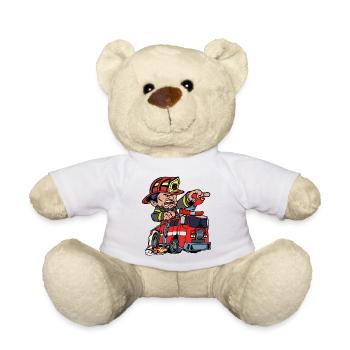 Firefighter Firefighter Fire Engine Lifesaver - Teddy Bear - white - Front