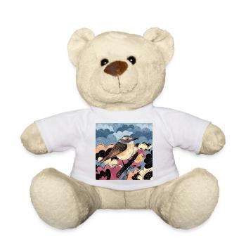 Brownthroat Bird 2023 Illustration - Teddy Bear - white - Front