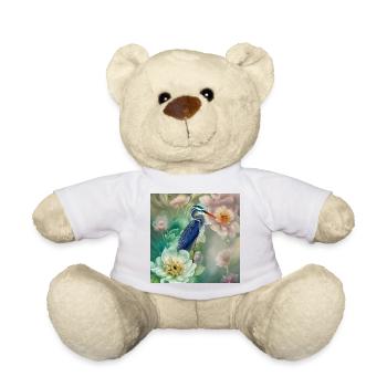 Der elegante Kranich mit Blumen - Teddy - Weiß - Vorne